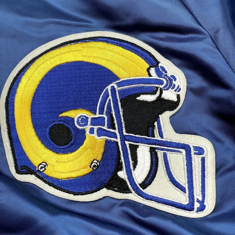 VTG Mens LA Rams Stahl-Urban Medium NFL BLUE Snap Jacket‎